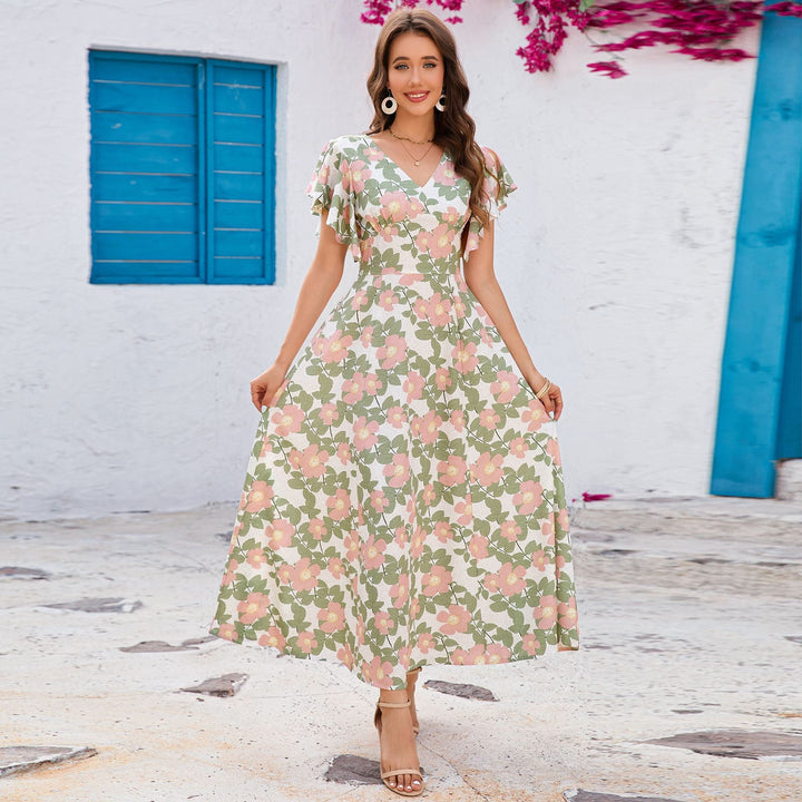 Damen Maxikleid mit Blumenmuster Drune