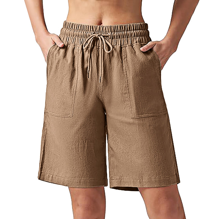 Damen lässige Freizeithose mit elastischem Bund und praktischen Taschen Drune