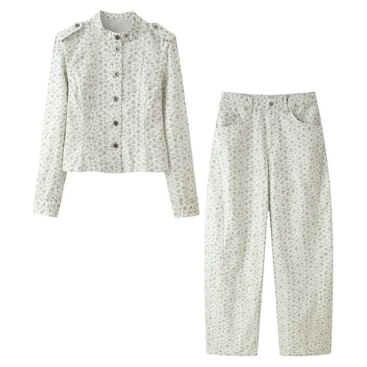Damen Hochtaillierte weite Cropped‑Hose mit floralem Alloverprint Drune