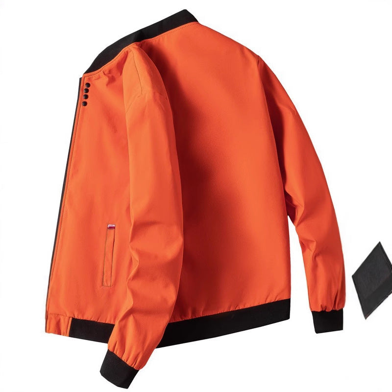 Herren modische Freizeitjacke mit hohem Kragen und seitlichem Reißverschluss Drune