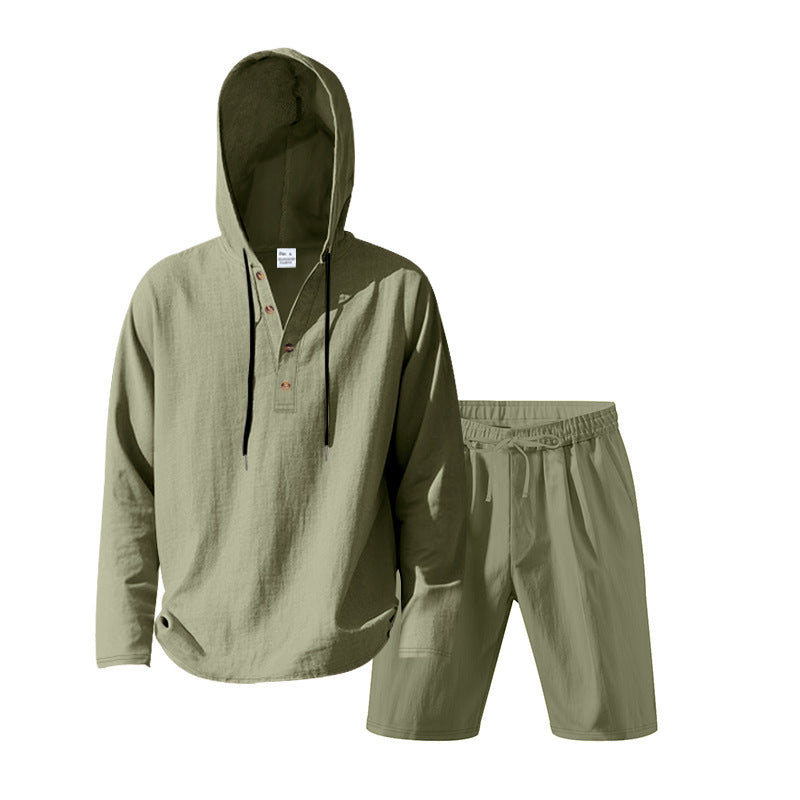 Herren lässiges Set mit Kapuze und Shorts Drune