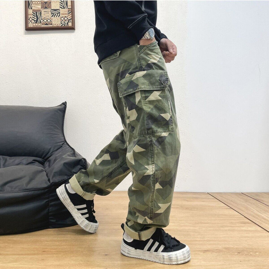 Herren Cargo-Hose mit Camouflage-Muster Drune