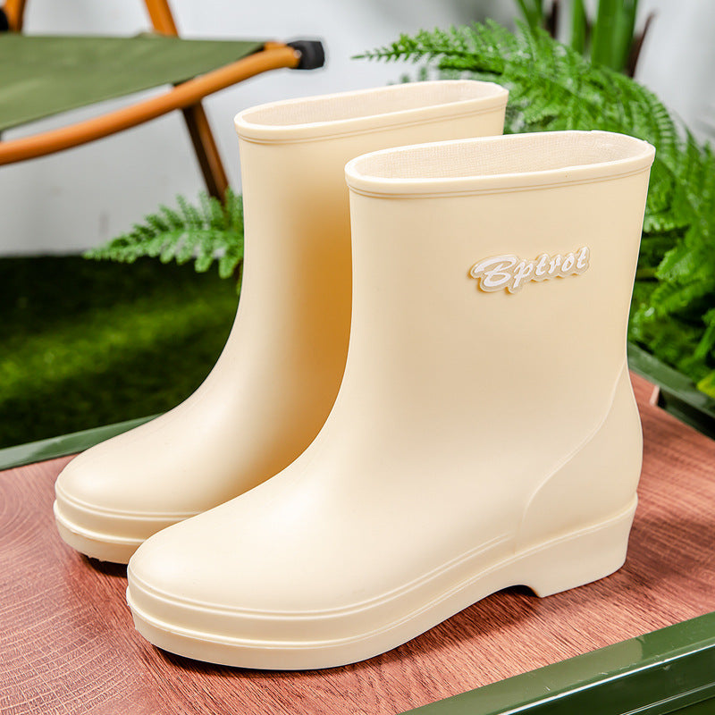 Damen Kurzschaftige Plateau-Gummistiefelette mit nahtloser Vollgummi-Konstruktion Drune