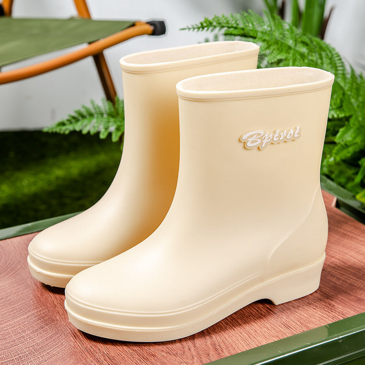 Damen Kurzschaftige Plateau-Gummistiefelette mit nahtloser Vollgummi-Konstruktion Drune