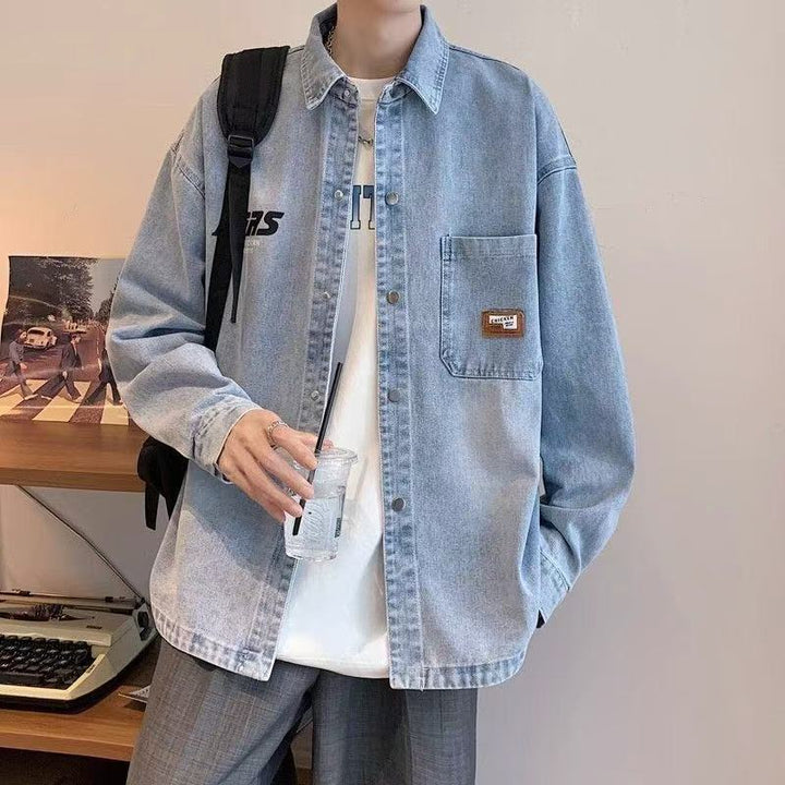 Herren Lässige Denim-Jacke Drune