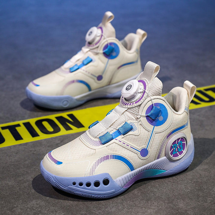 Unisex futuristische High‑Top Basketball‑Sneaker mit Drehverschlusssystem und gepolsterter Wabenzwischensohle Drune