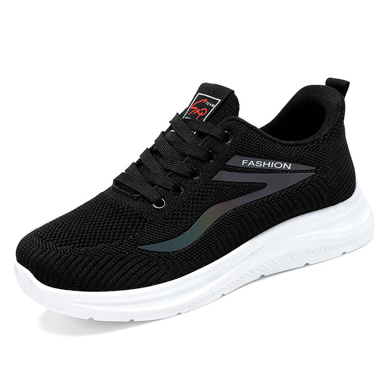 Damen nan ultraleichter Strick-Fitness-Sneaker mit nahtlosem Atmungsnetz, stoßdämpfender EVA-Wabenlaufsohle und verstärkter Zehenkappe Drune