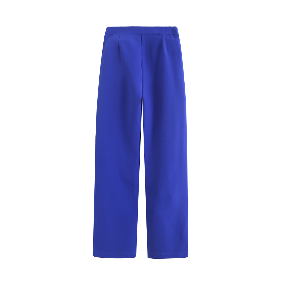 Damen Elegante High‑Waist Palazzo‑Hose mit durchgehender Bügelfalte und Clean‑Finish Drune