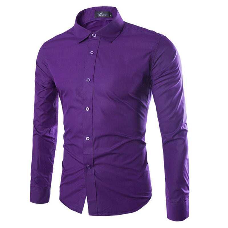 Herren elegante Langarmhemd Drune