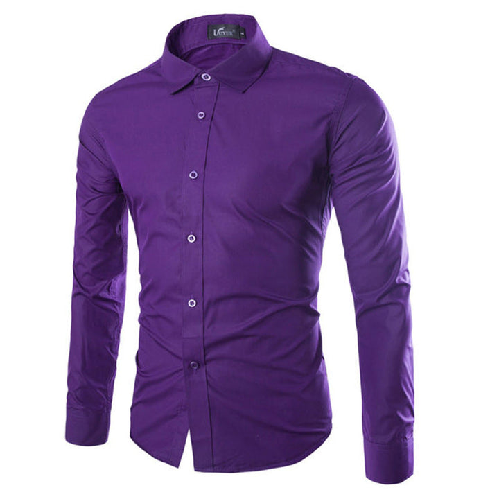 Herren elegante Langarmhemd Drune
