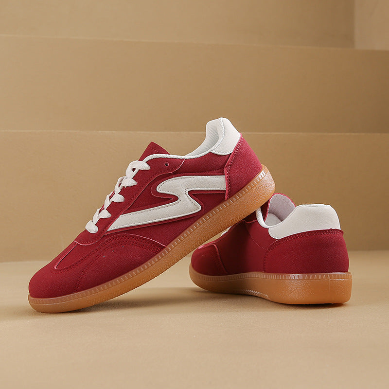 Damen Retro‑Sneaker mit Gumsohle, Kontraststreifen und gepolstertem Komfortfußbett Drune