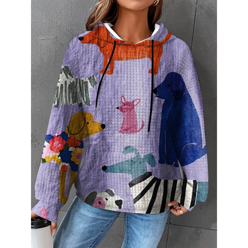 Damen Modischer Kapuzenpullover im Karodesign Drune