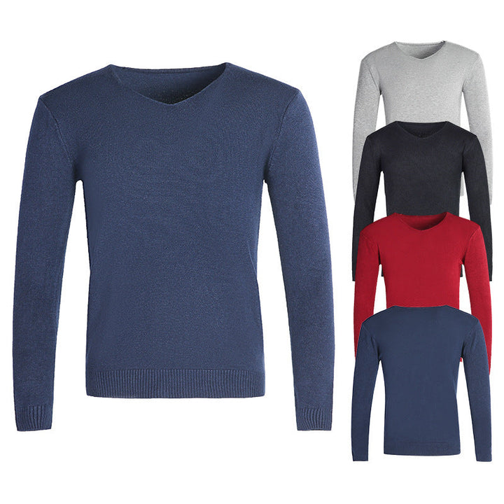 Herren klassischer V-Ausschnitt Pullover Drune