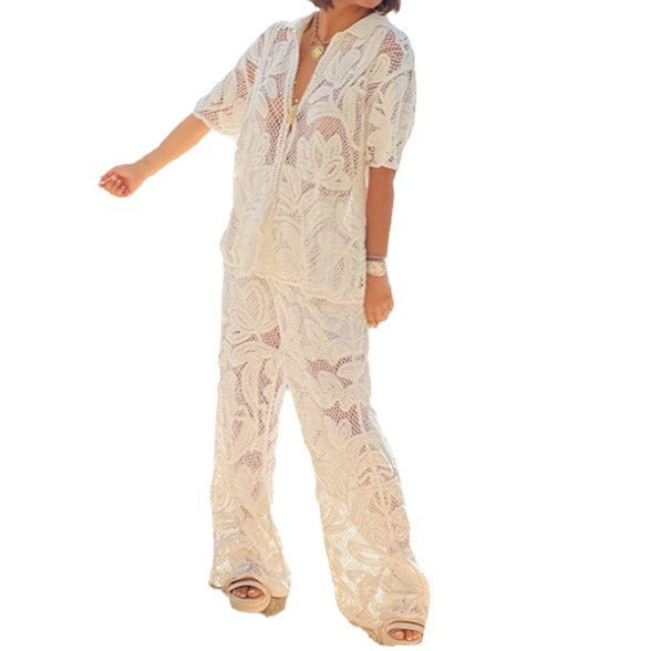 Damen luftiges Häkel-Outfit Drune