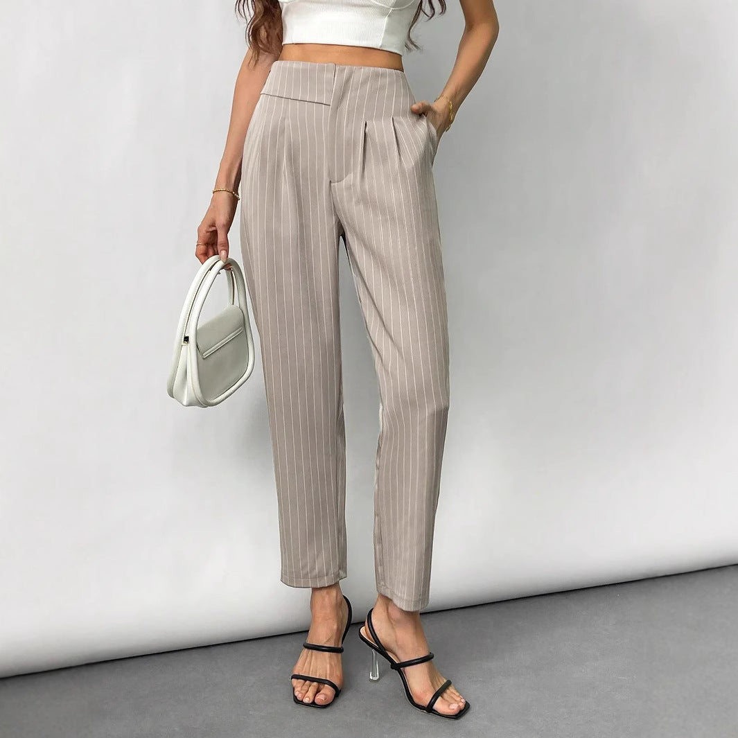 Damen Elegante und modische Anzughose mit Streifen Drune