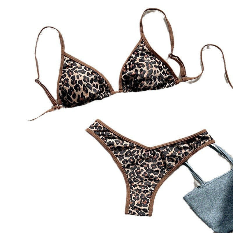 Damen Triangel-Bikini mit exotischem Print und verstellbaren Trägern Drune