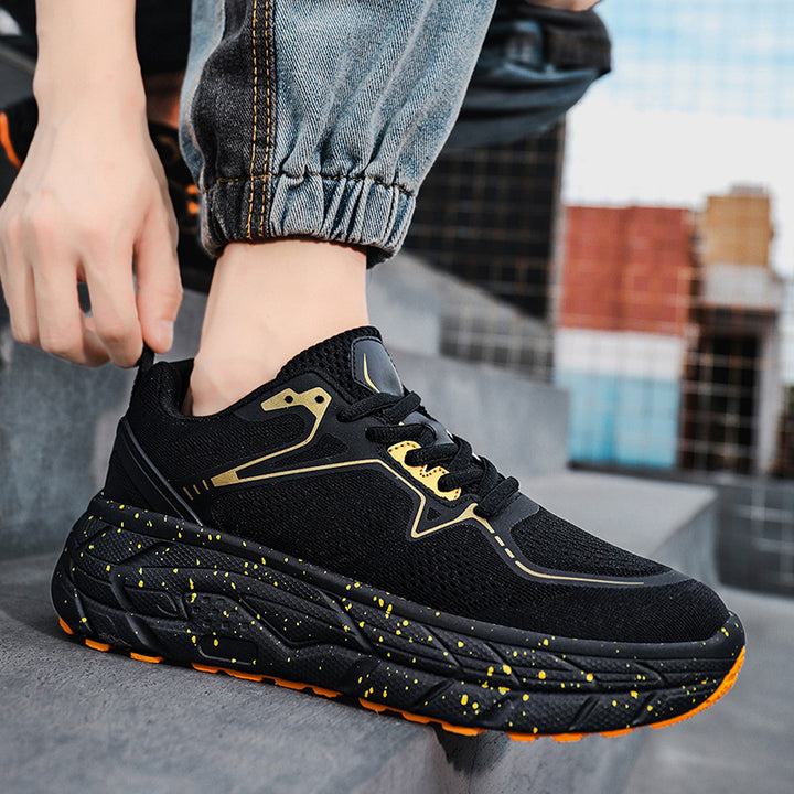 Unisex gedämpfter Plateausneaker mit atmungsaktivem Strickoberteil und gepolsterter Hohlkammersohle Drune