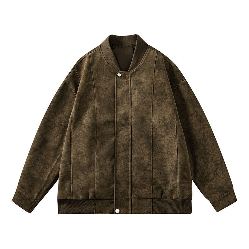 Herren Lässige Velourslederjacke Drune