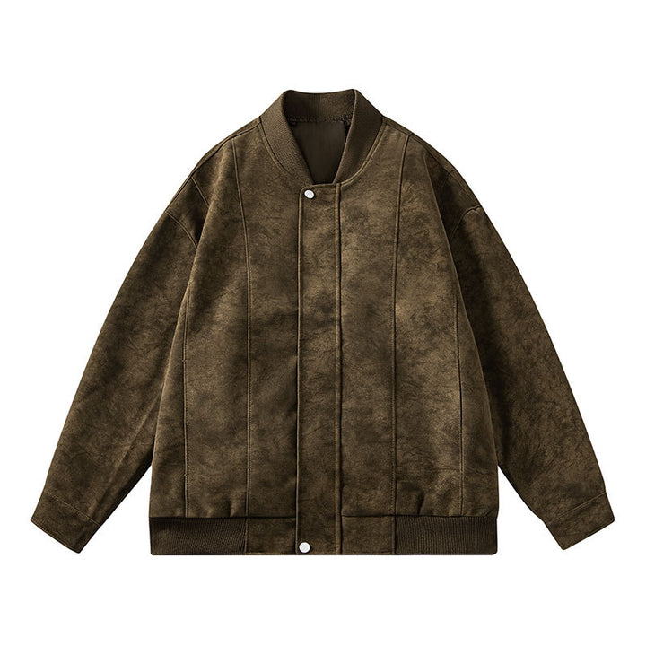 Herren Lässige Velourslederjacke Drune