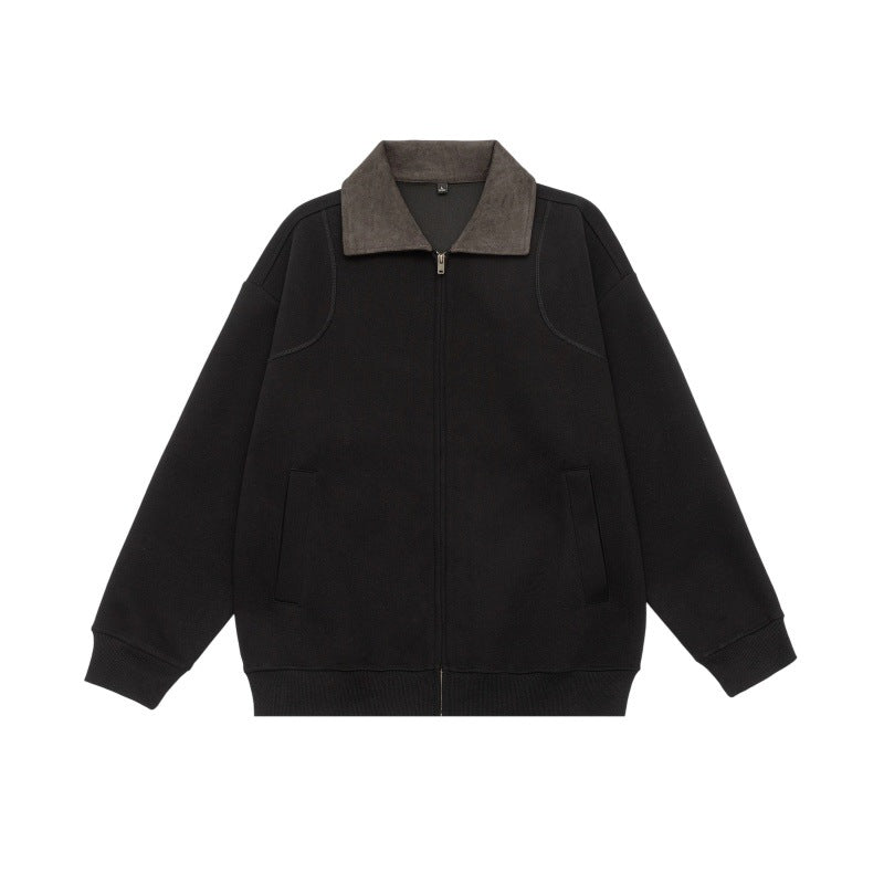 Unisex Oversize-Zipjacke mit Cordkragen und eingearbeiteten Eingrifftaschen Drune