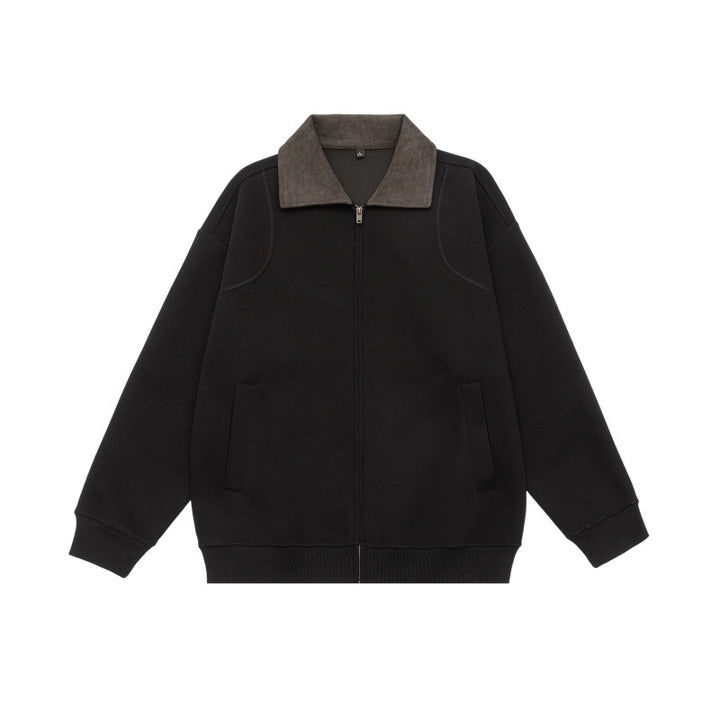 Unisex Oversize-Zipjacke mit Cordkragen und eingearbeiteten Eingrifftaschen Drune