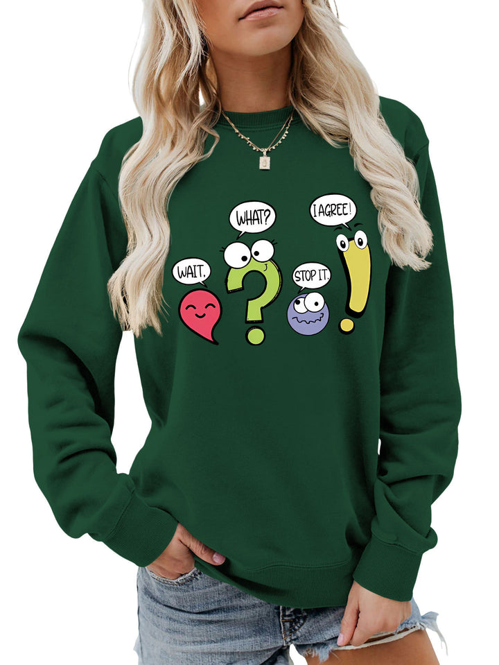 Damen lässiger Pullover mit humorvollem Print Drune
