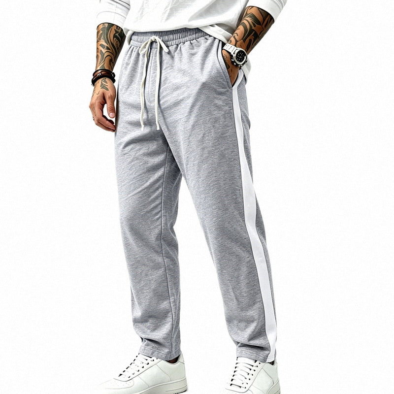 Herren Athletische Trackpants mit geradem Bein, seitlichem Kontrastband und elastischem Tunnelzug Drune