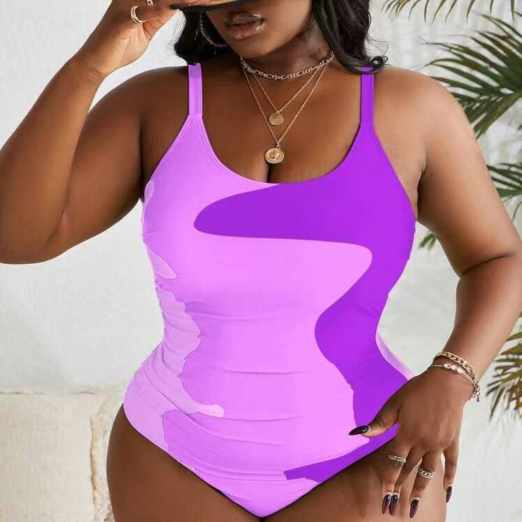 Damen Einteiler Badeanzug mit modernem Camouflage-Design Drune