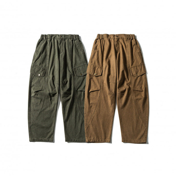 Herren Lässige Workwear-Cargohose mit Gummibund und aufgesetzten Klappentaschen Drune