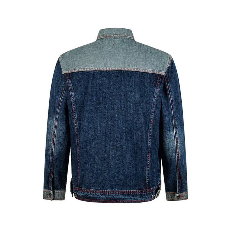 Herren Jeansjacke im Two-Tone-Look mit Kontrastnähten Drune