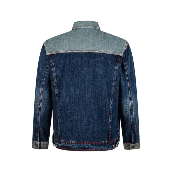Herren Jeansjacke im Two-Tone-Look mit Kontrastnähten Drune
