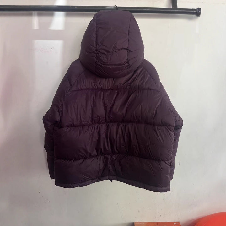 Damen Kurz geschnittene Oversize-Steppjacke mit hohem Kragen und Kapuze Drune