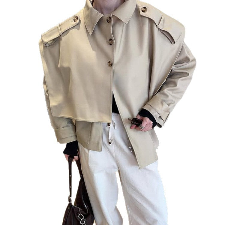 Damen Kurz geschnittene Oversize-Schulterjacke mit Epauletten Drune