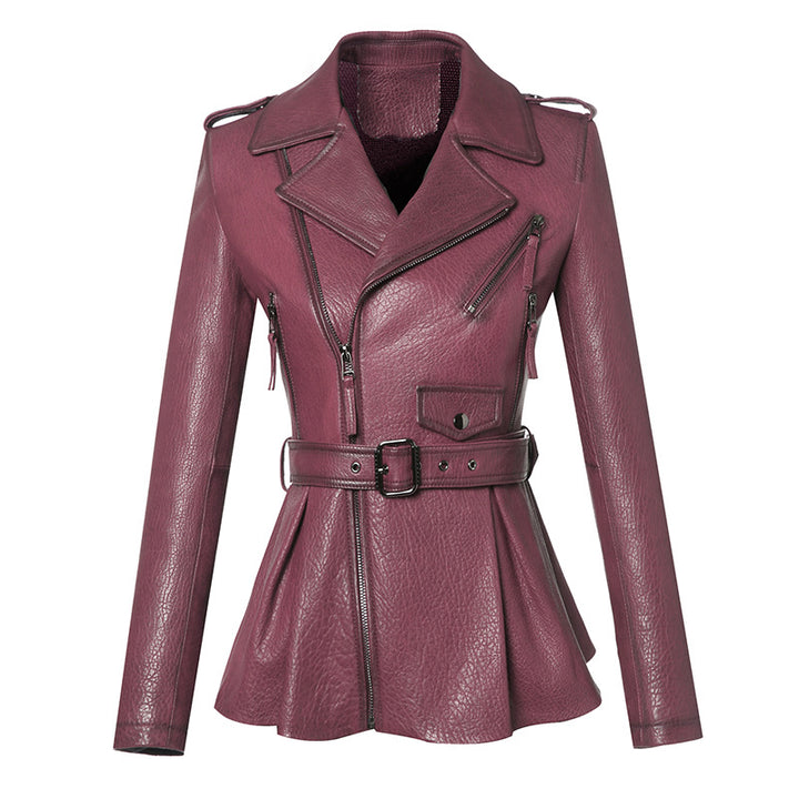 Damen Trendige Lederjacke Drune