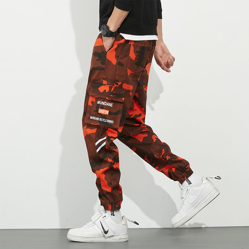Herren Urbanes Camouflage-Jogger mit Utility-Taschen und elastischem Knöchelsaum Drune