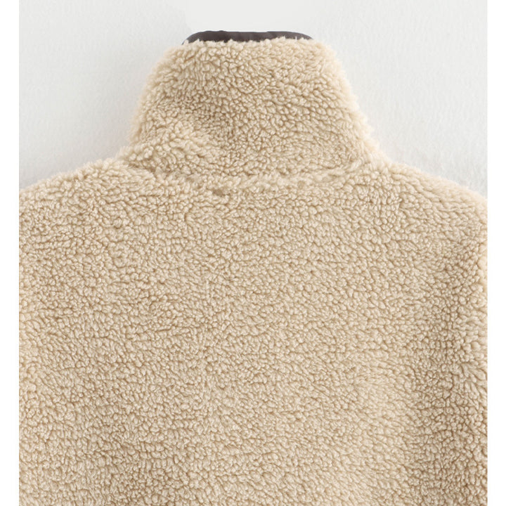 Damen weich gepolsterte Fleecejacke mit hohem Kragen und Knopfverschluss Drune