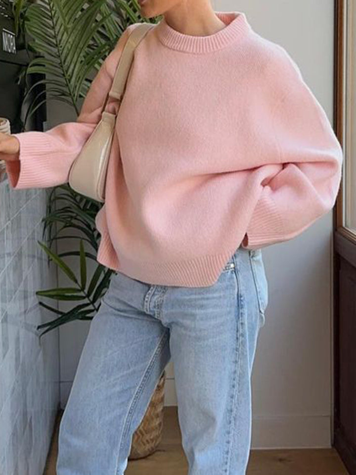 Damen nan oversize Rollkragenpullover mit breitem Rippkragen, voluminösen Ballonärmeln und verlängertem Bündchen Drune