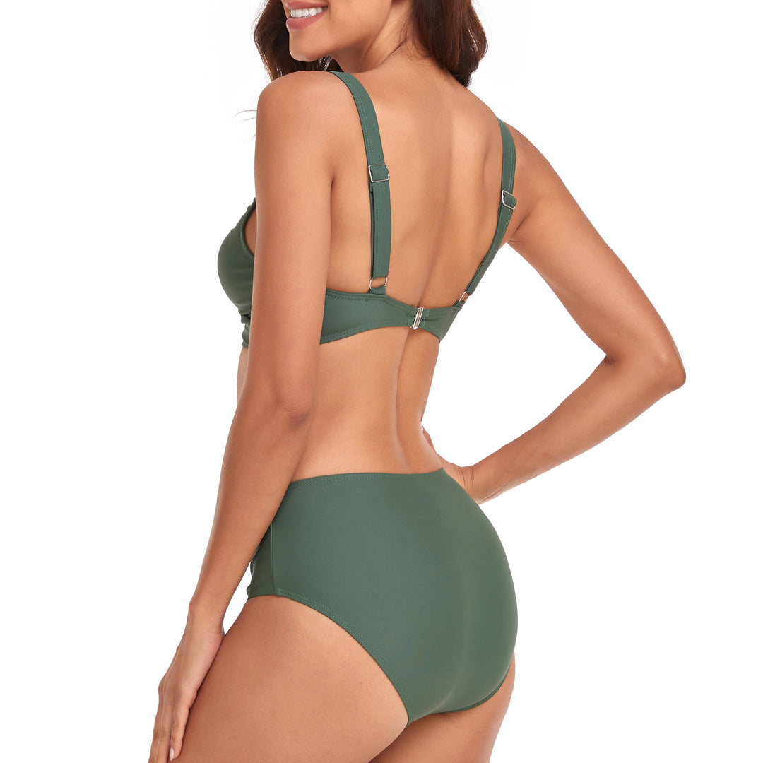 Damen Hochschnitt Bikini-Set Drune