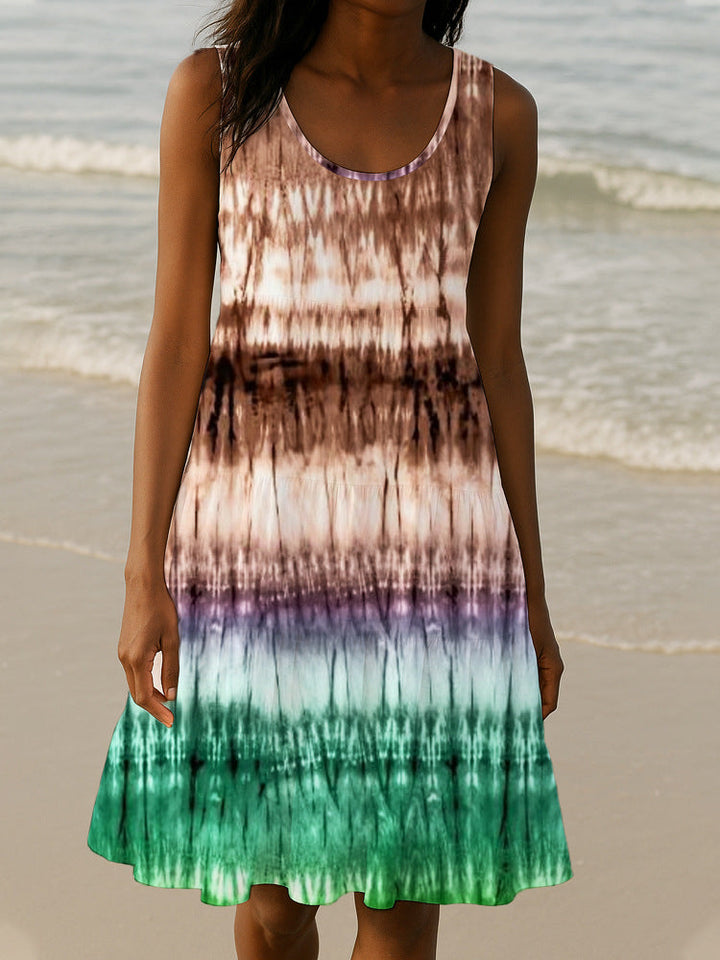 Damen Sommerliches A-Linien Kleid mit einzigartigem Ombre-Design Drune