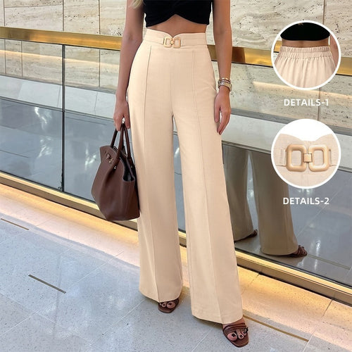Damen Elegante Hochganzjeans mit weitem Bein Drune
