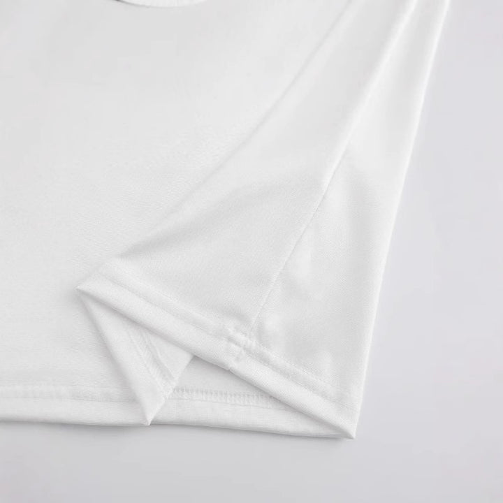 Damen Crop-T-Shirt mit floralem Artwork und lässigem Schnitt Drune