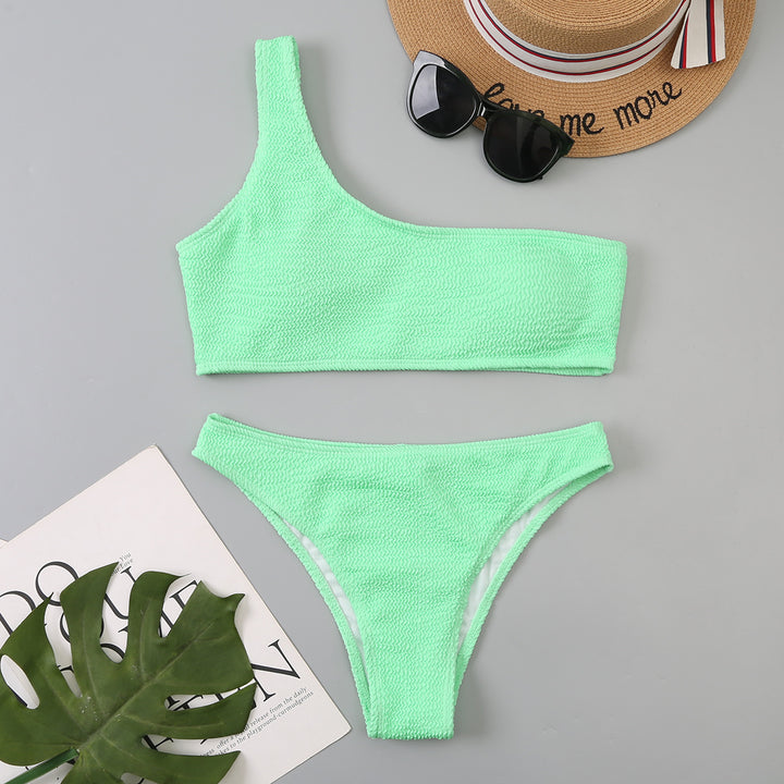 Damen asymmetrisches Bikini-Set mit Struktur Drune