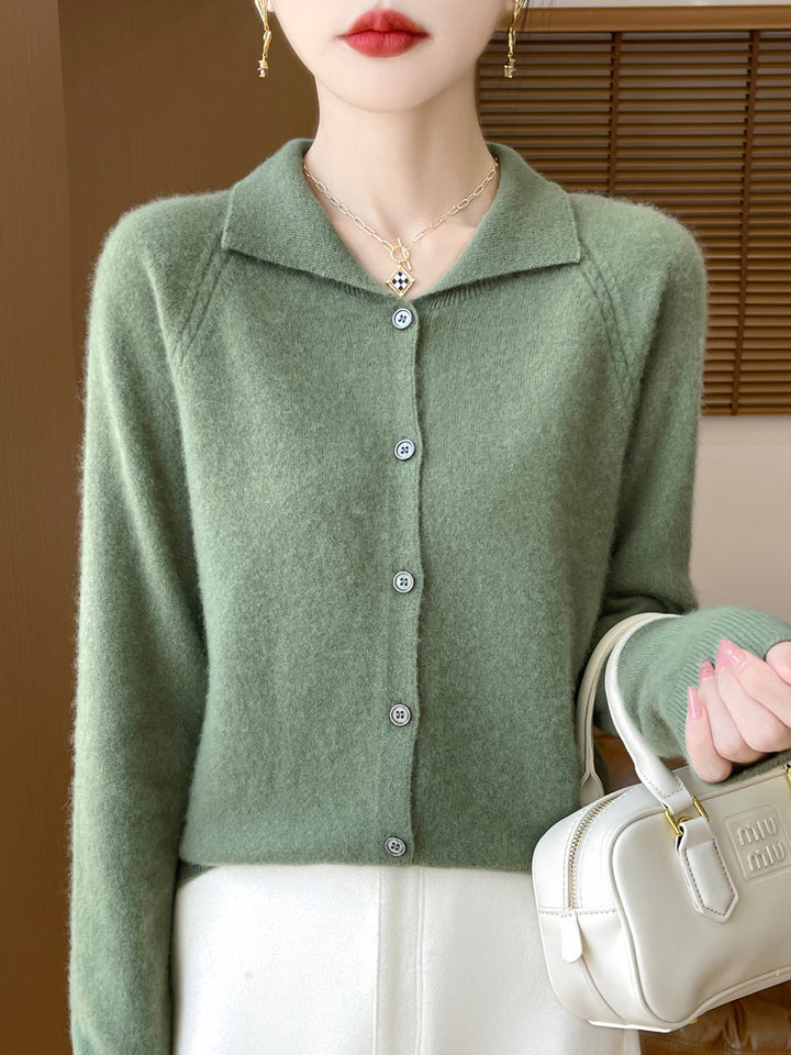 Damen Kuscheliger Reverskragen-Cardigan im Kaschmir-Look mit Mohair-Effekt Drune