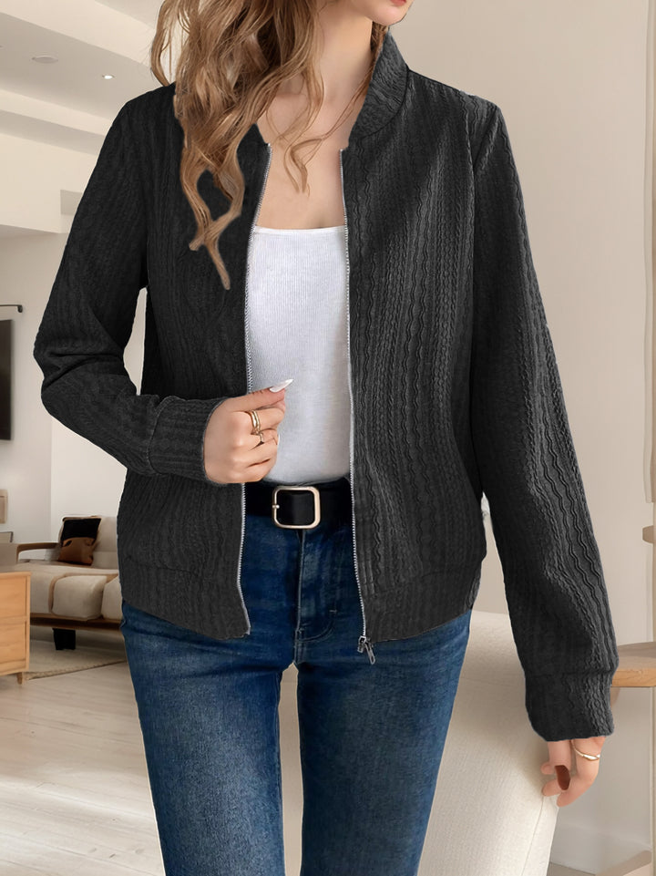 Damen Strickjacke mit Reißverschluss und strukturiertem Design Drune