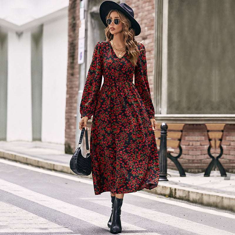 Damen Florales Maxi Kleid Drune