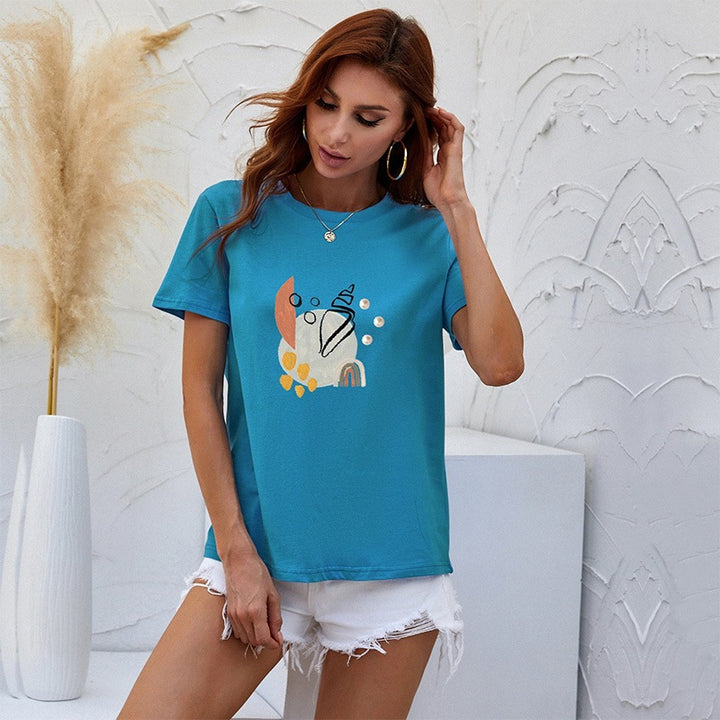 Damen Modernes T-Shirt mit Kunstmotiv Drune