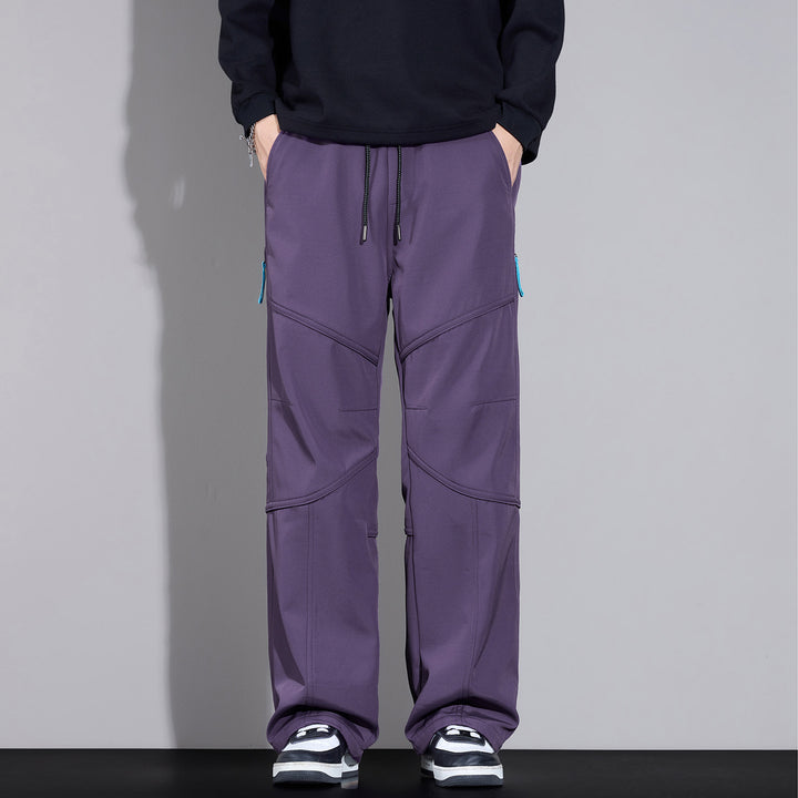 Herren Locker sitzende Cargo-Hose mit Tunnelzug, Knie-Panels und Multifachtaschen Drune