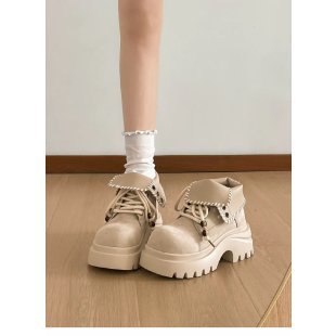 Damen Chunky Schnürboots mit modischem Einsatz Drune