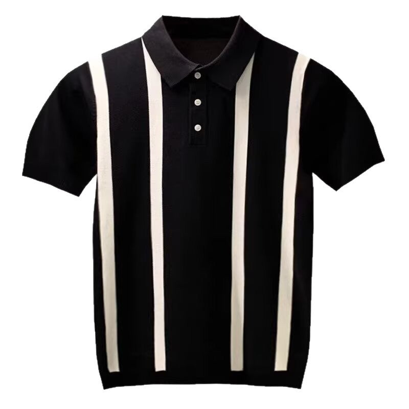 Herren Modisches Poloshirt mit Streifen Drune