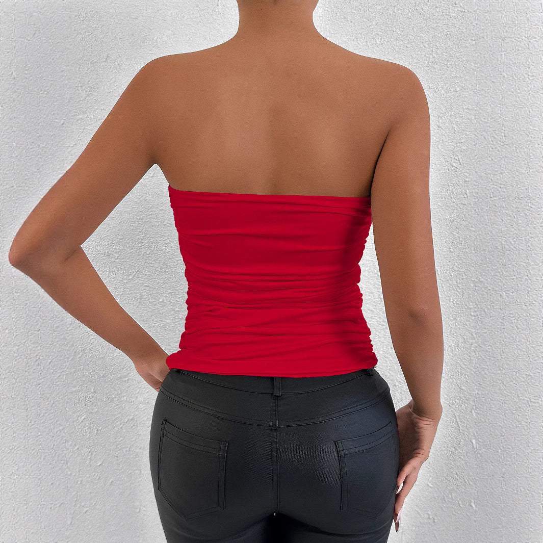 Damen Figurumspielendes Bandeau-Oberteil mit raffinierten Raffungselementen Drune